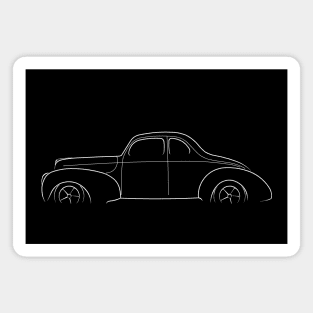 1940 Ford Deluxe Coupe - Profile Stencil, white Magnet